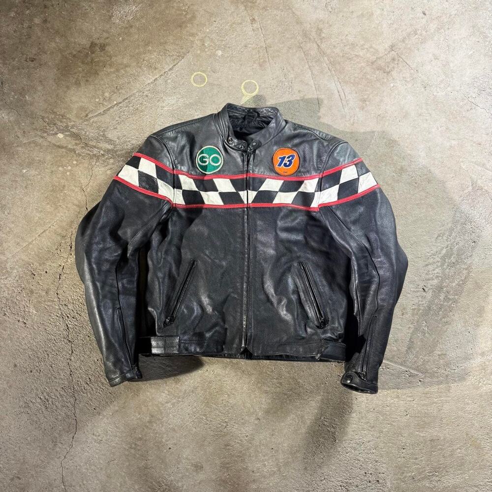Vintage 80’s 90’s The Triple Connection Leather Moto Biker Jacket